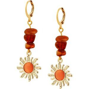 ☀️ Gothic Boho Crystal Sun Earrings | Natural Crystal & Copper